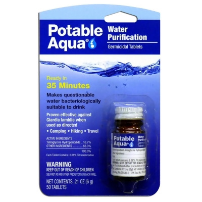Wisconsin Pharmacal WPC-301 2019 Potable Aqua Water Purification Tablets 