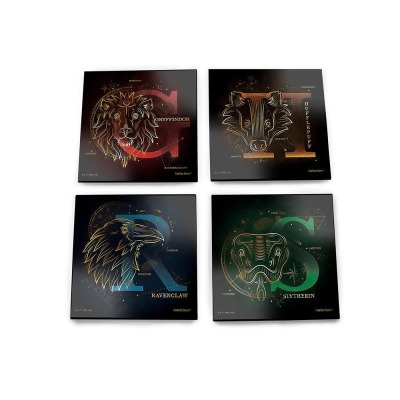 Trend Setters SPCSTR973 Harry Potter Celestial House Crests StarFire Prints Glass Coaster Set 