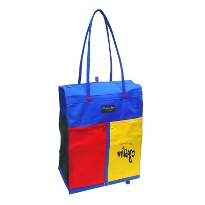 Buysmartdepot 1166C Blue Shopping Tote with Wheels - Blue 
