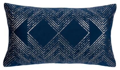 Safavieh PLS7144C-1220 Sarla Pillow, Navy, Grey & Poly Fill 
