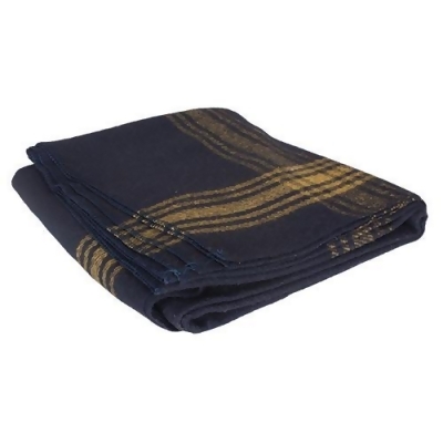 FoxOutdoor 818-12 Mustard-Striped Navy Wool Blanket 
