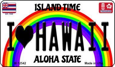 Smart Blonde M-12542 3.5 x 2 in. I Love Hawaii Novelty Metal Magnet