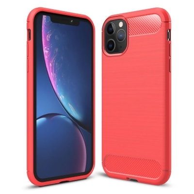 iPhone CSIP11M-CBSL-RD Carbon Sleek Texturized TPU Case with Silkee Texturized Finish for iphone 11 Pro Max - Red 