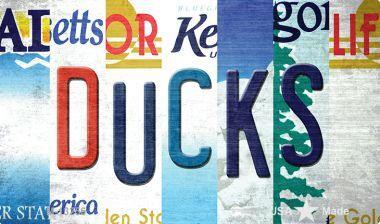 Smart Blonde M-13256 3.5 x 2 in. Ducks Strip Art Novelty Metal Magnet 