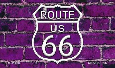 Smart Blonde M-11460 3.5 x 2 in. Route 66 Purple Brick Wall Novelty Metal Magnet 