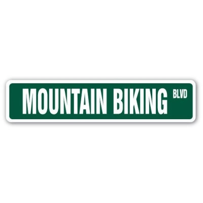 SignMission SS-MOUNTAIN BIKING 4 x 18 in. Mountain Biking Street Sign 