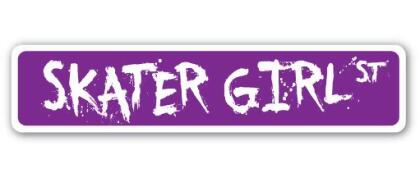 SignMission SS-SKATER GIRL 4 x 18 in. Skater Girl Street Sign 