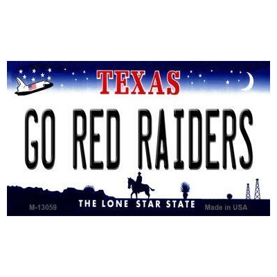 Smart Blonde M-13059 3.5 x 2 in. Go Red Raiders Novelty Metal Magnet 