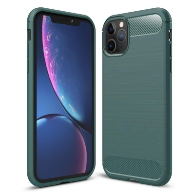 iPhone CSIP11M-CBSL-EGR Carbon Sleek Texturized TPU Case with Silkee Texturized Finish for iphone 11 Pro Max - Emerald Green 