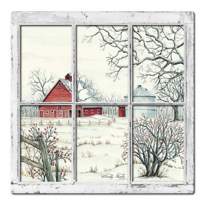 Pasttime Signs CIN164 17 x 17 in. 3D - Winter Barn 9 Frame Metal Sign 