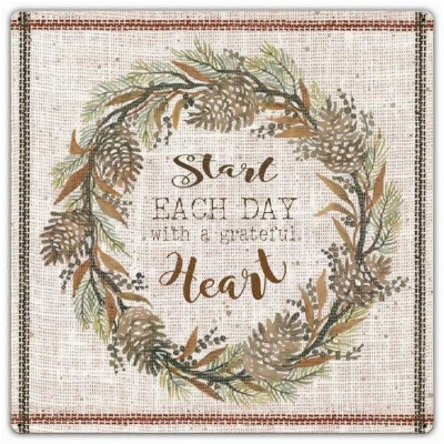 Pasttime Signs CIN286 24 x 24 in. Fall Wreath Start Each Day Sign 