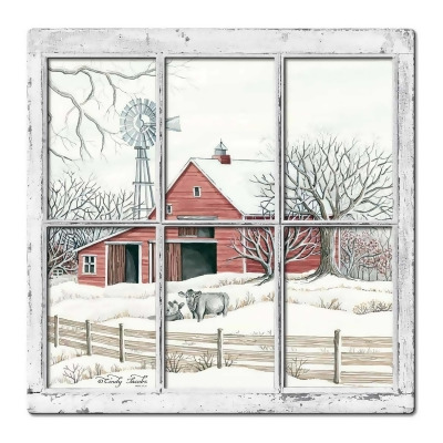 Pasttime Signs CIN163 24 x 24 in. 3D - Winter Barn 10 Frame Metal Sign 