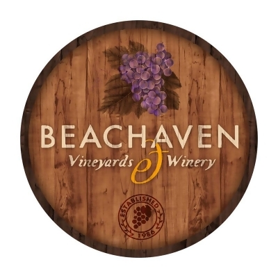Past Time Signs AIF061 14 x 14 in. Round Beach Haven Winery Sign 