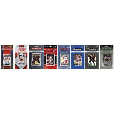 C&I Collectables HURRICANES819TS NHL Carolina Hurricanes 8 Different Licensed Trading Card Team Set 