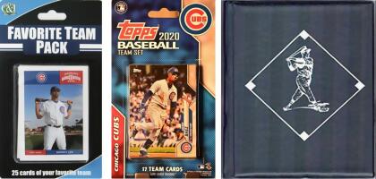 C&I Collectables 2020CUBSTSC MLB Chicago Cubs Licensed 2020 Topps Team Set & Favorite Player Trading Cards Plus Storage Album 