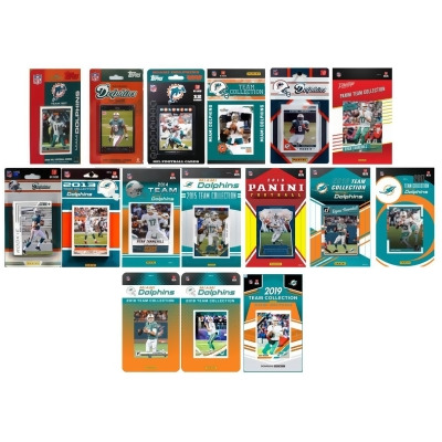 C&I Collectables DOLPHINS1619TS NHL Miami Dolphins 16 Different Licensed Trading Card Team Set 