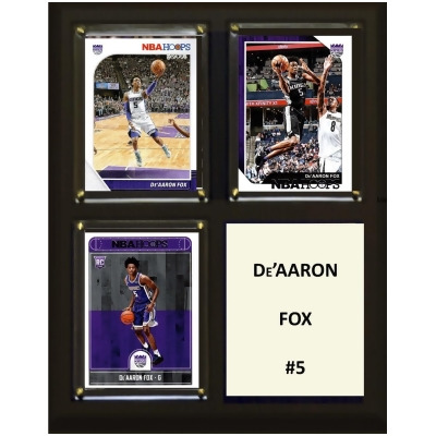 C&I Collectables 810DFOX 8 x 10 in. NBA De Aaron Fox Sacramento Kings Three Card Plaque 