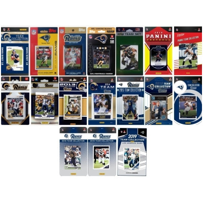 C&I Collectables RAMS1719TS NHL Los Angeles Rams 17 Different Licensed Trading Card Team Set 