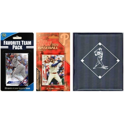 C&I Collectables 2020PHILLSTSC MLB Philadelphia Phillies Licensed 2020 Topps Team Set & Favorite Player Trading Cards Plus Storage Album 