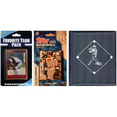 C&I Collectables 2020YANKEESTSC MLB New York Yankees Licensed 2020 Topps Team Set & Favorite Player Trading Cards Plus Storage Album 