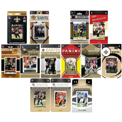C&I Collectables SAINTS1419TS NHL New Orleans Saints 14 Different Licensed Trading Card Team Set 