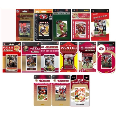 C&I Collectables 49ERS1419TS NHL San Francisco 49ers 14 Different Licensed Trading Card Team Set 