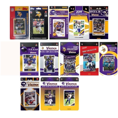 C&I Collectables VIKINGS1219TS NHL Minnesota Vikings 12 Different Licensed Trading Card Team Set 