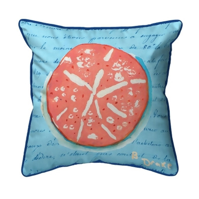 Betsy Drake SN092B 12 x 12 in. Coral Sand Dollar Blue Small Indoor & Outdoor Pillow 