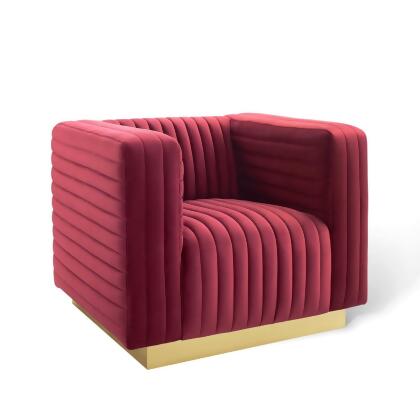 Modway Furniture EEI-3887-MAR Charisma Channel Tufted Performance Velvet Accent ArmChair - Maroon 