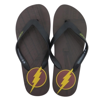 Flash footflshsymflipflops-l-Size 11-12 Flash Men Symbol Flip Flops Slippers - Size 11-12 