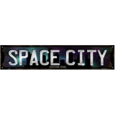 Smart Blonde ST-1248 5 x 24 in. Houston Texas Space City Novelty Metal Street Sign 