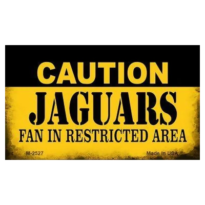 Smart Blonde M-2527 3.5 x 2 in. Caution Jaguars Fan Area Novelty Metal Magnet 