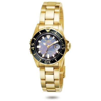 Invicta 2962 Womens Pro Diver Quartz 3 Hand Black Dial Watch 
