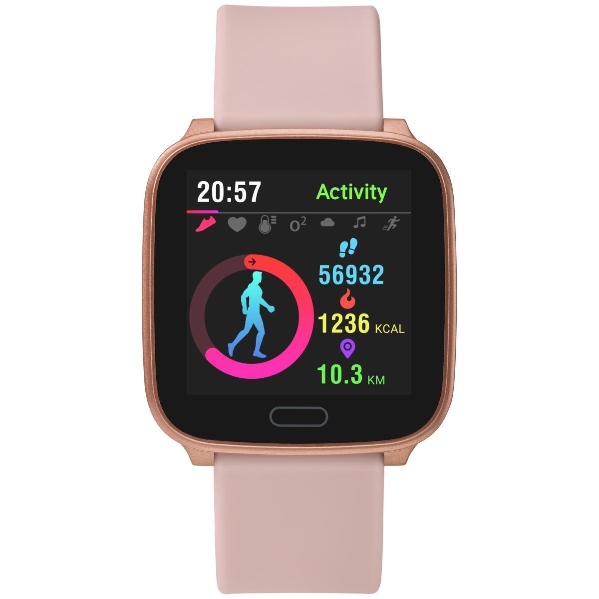 iConnect by Timex Active Smartwatch with Heart Rate Notifications & Activity Tracking 37mm – Rose Gold-Tone with Blush Resin Strap