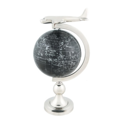 HomeRoots 364209 Multi Color Airplane on Globe with Brass Stand - 10 x 8.5 x 18 in. 