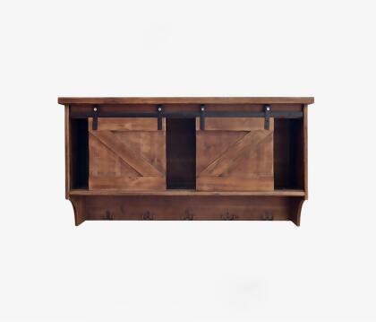 HomeRoots 370380 Brown Wood Wall Storage & Shelf, 11 x 40 x 20 in. 