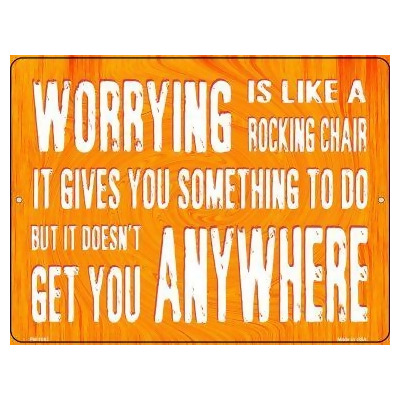 Smart Blonde PM-1083 4.5 x 6 in. Worrying Is Like Rocking Chair Novelty Mini Metal Parking Sign 