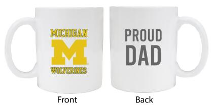 R & R Imports MUG2-C-MIC20 DAD Michigan Wolverines Proud Dad White Ceramic Coffee Mug - Pack of 2 