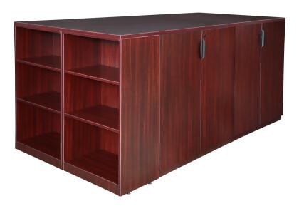 Regency LS2SCLFSD8546MH Legacy Stand Up 2 Storage Cabinet & Lateral File & Desk Quad with Bookcase End, Mahogany 