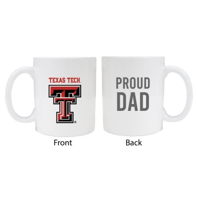 R & R Imports MUG2-C-TXT20 DAD Texas Tech Red Raiders Proud Dad White Ceramic Coffee Mug - Pack of 2 