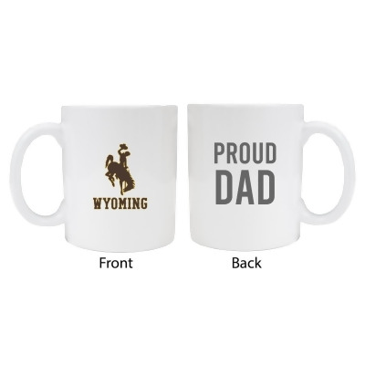 R & R Imports MUG2-C-WY20 DAD Wyoming Cowboys Proud Dad White Ceramic Coffee Mug - Pack of 2 