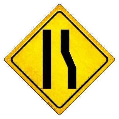 Smart Blonde MCX-408 8.5 in. Right Lane Ends Novelty Mini Metal Crossing Sign 