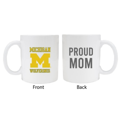 R & R Imports MUG-C-MIC20 WMOM Michigan Wolverines Proud Mom White Ceramic Coffee Mug 