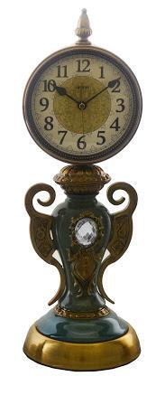Three Star ZP914 19 in. Brass & Ceramic Clock 