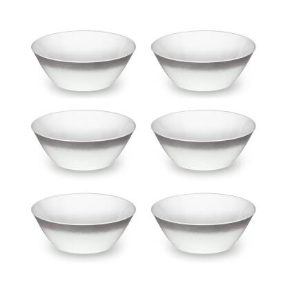TarHong TBA3059BBOSG 5.9 x 2.2 in. 19.5 oz Ombre Rim Speckle Bowl - Grey - Melamine - Set of 6 