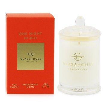 Glasshouse 250495 2.1 oz Triple Scented Soy Candle, One Night In Rio Passionfruit & Lime 