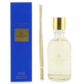 Glasshouse 250500 8.4 oz Diffuser, Diving Into Cyprus Sea Salt & Saffron 