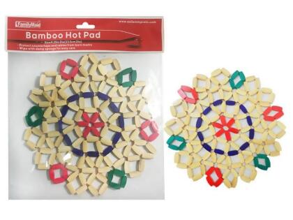 Familymaid 10807 9.25 in. Dia. Round Bamboo Hot Pad, 186 Piece - Pack of 96 