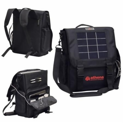 Preferred Nation  P5283 BLK Solar Messenger & Backpack - Black 