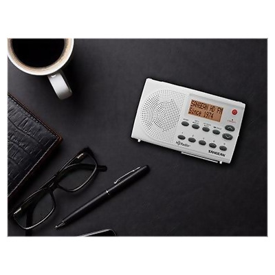 Sangean SG-108 HD AM & FM Stereo Pocket Radio, White & Gray 